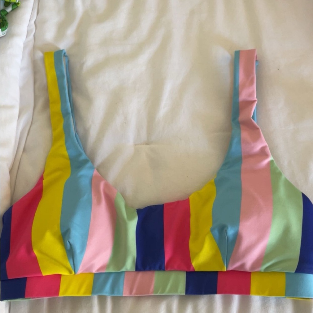 Colorful Striped Bikini Top